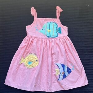 Good Lad Pink Dress with Colorful Fish Design